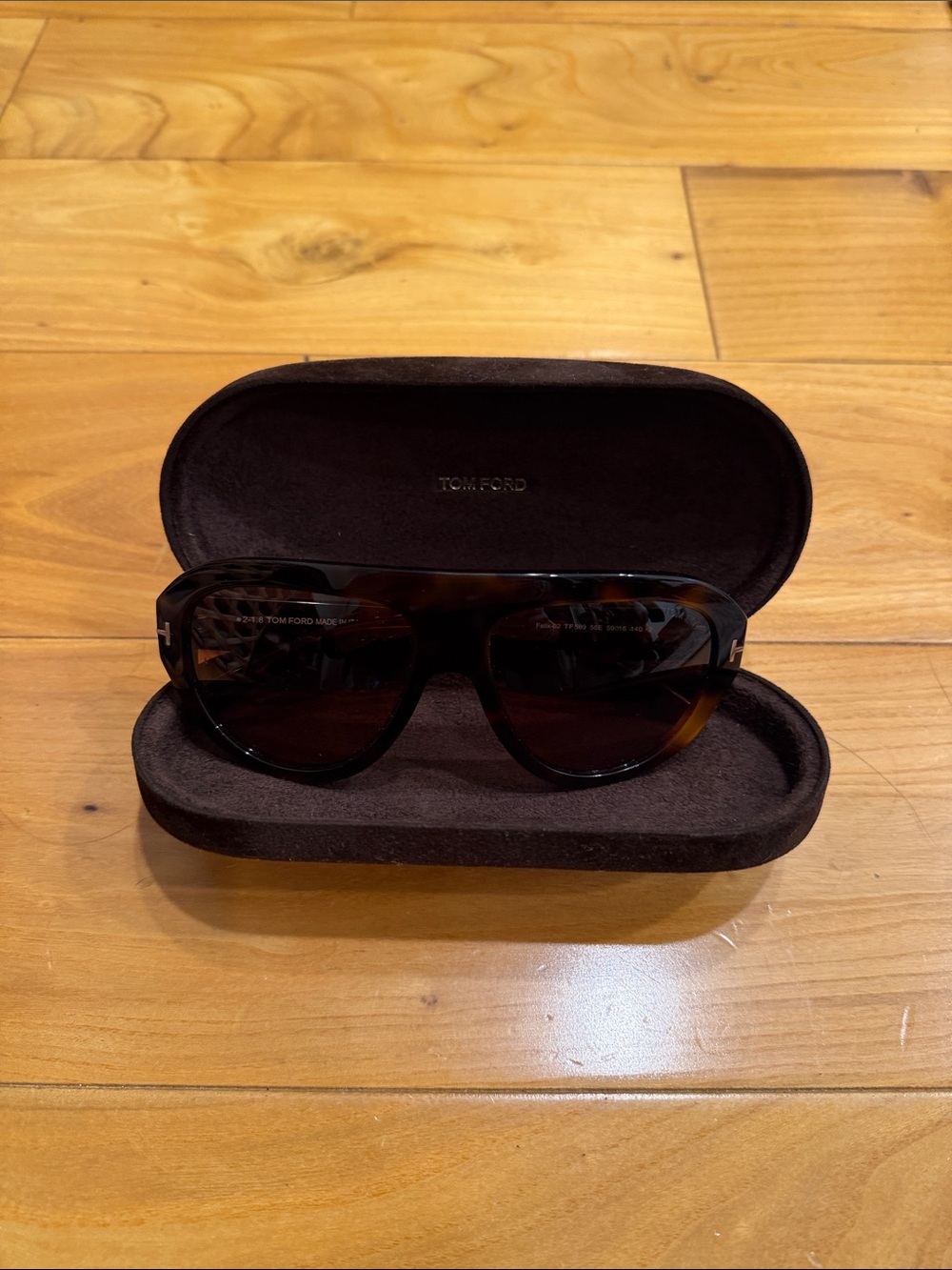 Tom Ford Tortoiseshell Brown Shield Sunglasses